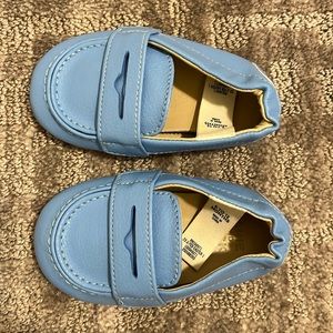 Janie and Jack Blue penny loafers IEC for baby in 6-12 months